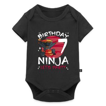 Ninja mignon pour le 7ème anniversaire - Body à manches courtes Premium Bébé - noir - Devant