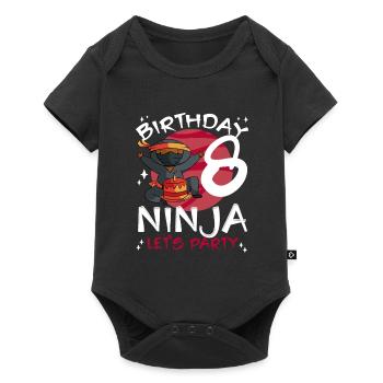 Ninja mignon pour le 8ème anniversaire - Body à manches courtes Premium Bébé - noir - Devant