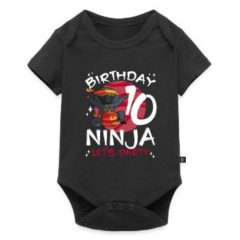 Ninja mignon pour le 10ème anniversaire - Body à manches courtes Premium Bébé - noir - Devant