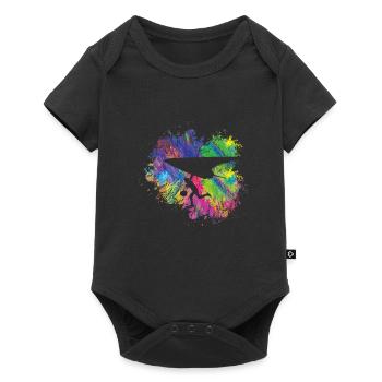Sommer Gleitschirm - Baby Premium Kurzarmbody - Schwarz - Vorne