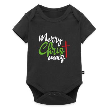 Frohe weihnachten kreuz - Baby Premium Kurzarmbody - Schwarz - Vorne