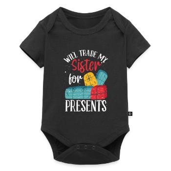 Échanger ma sœur contre des cadeaux - Body à manches courtes Premium Bébé - noir - Devant