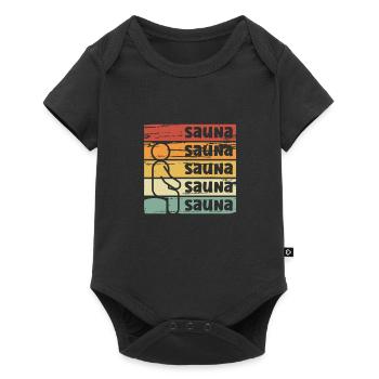 Sauna dans un rétro coloré - Body à manches courtes Premium Bébé - noir - Devant