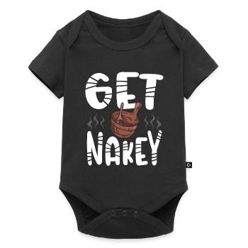 Mettez-vous nu dans le sauna - Body à manches courtes Premium Bébé - noir - Devant