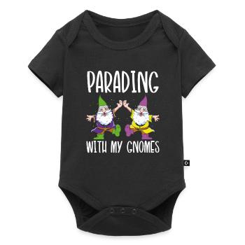 Parade avec mes gnomes - Body à manches courtes Premium Bébé - noir - Devant