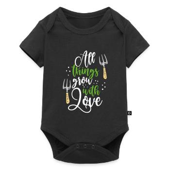 Toutes choses grandissent avec amour - Body à manches courtes Premium Bébé - noir - Devant