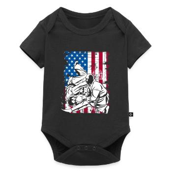 Arts martiaux sur un drapeau américain - Body à manches courtes Premium Bébé - noir - Devant