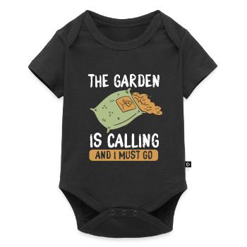 Der Garten Ruft - Baby Premium Kurzarmbody - Schwarz - Vorne