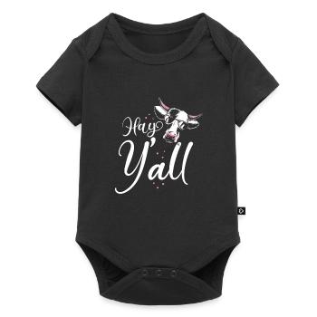 Cool cow with sunglasses - Baby Premium short-sleeve bodysuit - black - Front