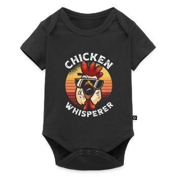 Chicken whisperer retro - Baby Premium short-sleeve bodysuit - black - Front