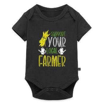 Support your local farmer - Baby Premium short-sleeve bodysuit - black - Front