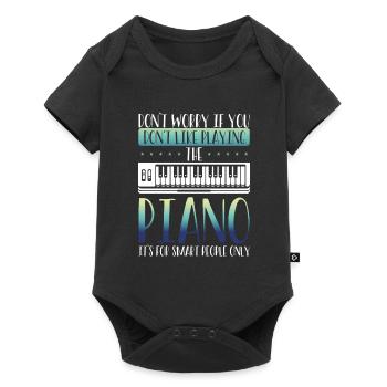 Piano is for smart people - Baby Premium short-sleeve bodysuit - black - Front