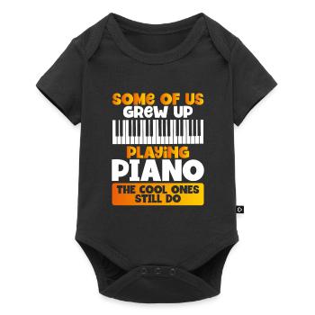 Playing the piano Growing up - Baby Premium short-sleeve bodysuit - black - Front