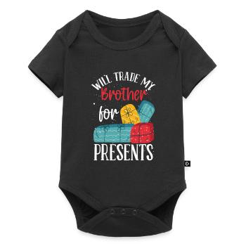 Échanger mon frère contre des cadeaux - Body à manches courtes Premium Bébé - noir - Devant