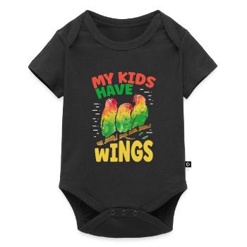 My children have wings - Baby Premium short-sleeve bodysuit - black - Front