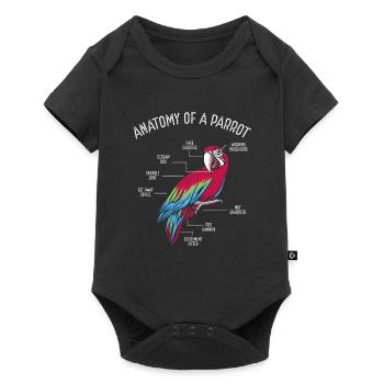 Anatomy of a parrot - Baby Premium short-sleeve bodysuit - black - Front
