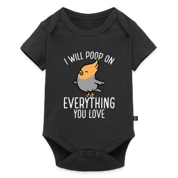 Parrot will poop on everything - Baby Premium short-sleeve bodysuit - black - Front