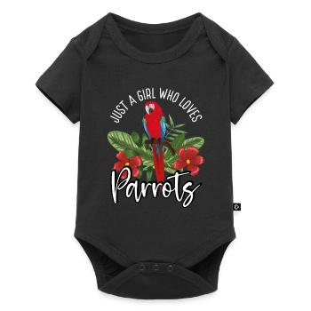 Just a girl who loves parrots - Baby Premium short-sleeve bodysuit - black - Front