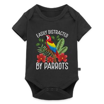 Easily distracted by parrots - Baby Premium short-sleeve bodysuit - black - Front