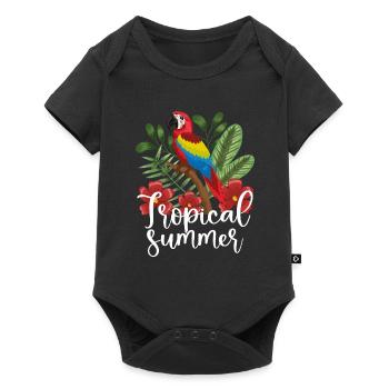Tropical summer parrot - Baby Premium short-sleeve bodysuit - black - Front