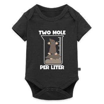 Zwei Mole Pro Liter - Baby Premium Kurzarmbody - Schwarz - Vorne
