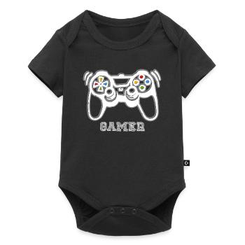 Gamer-Spielkonsole - Baby Premium Kurzarmbody - Schwarz - Vorne