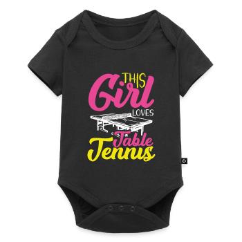 This girl loves table tennis - Baby Premium short-sleeve bodysuit - black - Front