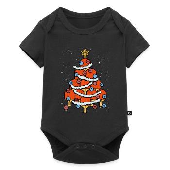 Table tennis Christmas tree - Baby Premium short-sleeve bodysuit - black - Front