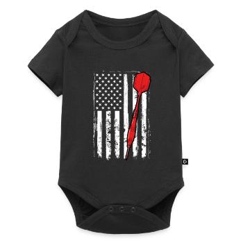 Drapeau des États-Unis et fléchette rouge - Body à manches courtes Premium Bébé - noir - Devant