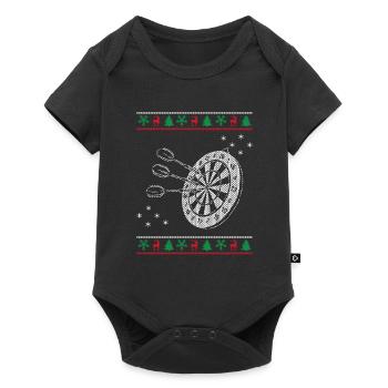 Jeu de fléchettes à Noël - Body à manches courtes Premium Bébé - noir - Devant