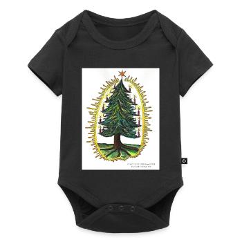 PEACE SEED CHRISTMAS TREE by Gudrun Kargl - Baby Premium Kurzarmbody - Schwarz - Vorne