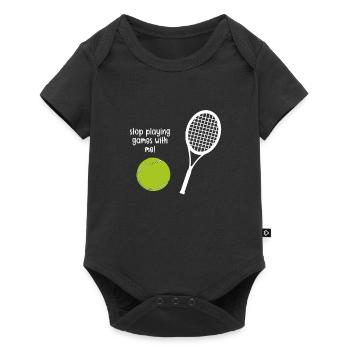 Drôle de balle de tennis - Body à manches courtes Premium Bébé - noir - Devant