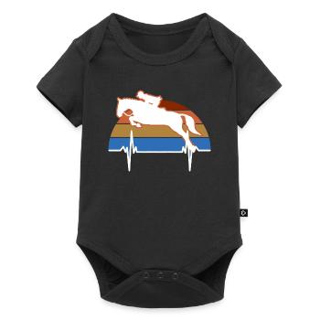 cheval islandais, cheval sauvage, cheval de dressa - Body à manches courtes Premium Bébé - noir - Devant