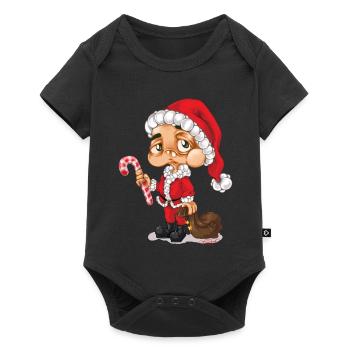 Weihnachtsmann Nikolaus Santa - Baby Premium Kurzarmbody - Schwarz - Vorne
