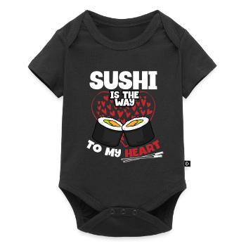 L’amour des sushis le jour de la Saint-Valentin - Body à manches courtes Premium Bébé - noir - Devant