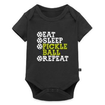 Food Sleep Pickleball Repeat - Baby Premium short-sleeve bodysuit - black - Front
