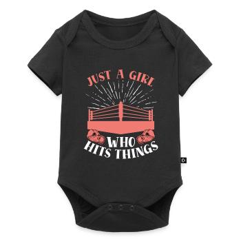 Just a girl who hits things - Baby Premium short-sleeve bodysuit - black - Front