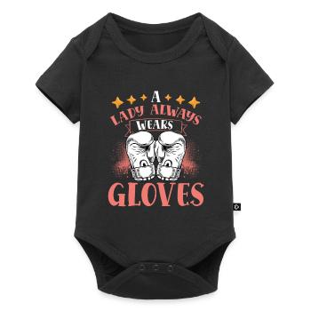 Eine Dame Trägt Immer Handschuhe - Baby Premium Kurzarmbody - Schwarz - Vorne