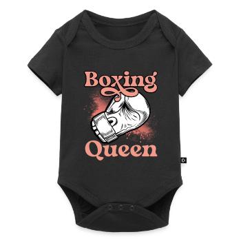 Boxkönigin - Baby Premium Kurzarmbody - Schwarz - Vorne