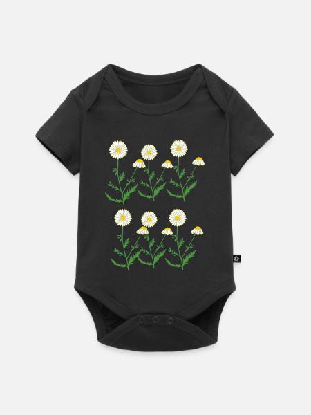 kamille - Baby Premium Kurzarmbody - Schwarz