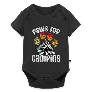 Paws for camping - Baby Premium short-sleeve bodysuit - black - Front