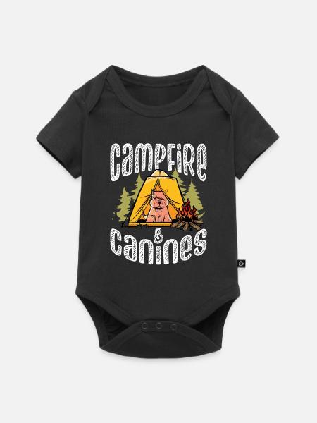 Lagerfeuer Und Eckzähne - Baby Premium Kurzarmbody - Schwarz