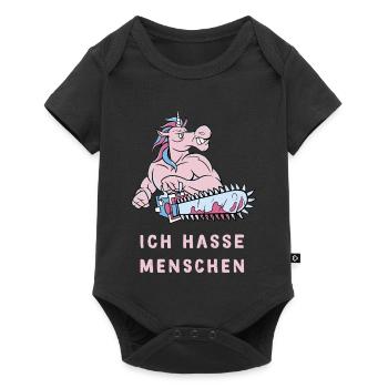 Je déteste les gens design de licorne - Body à manches courtes Premium Bébé - noir - Devant