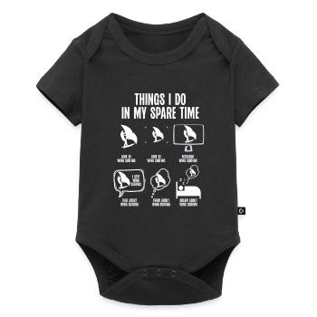Dans mes temps libres, je fais du wingsurf - Body à manches courtes Premium Bébé - noir - Devant