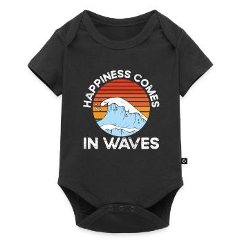 Happiness comes in waves - Baby Premium short-sleeve bodysuit - black - Front