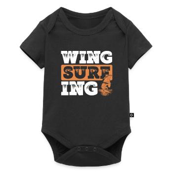 Wingsurfing on the sea - Baby Premium short-sleeve bodysuit - black - Front