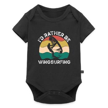 Je préfère le wingsurf - Body à manches courtes Premium Bébé - noir - Devant