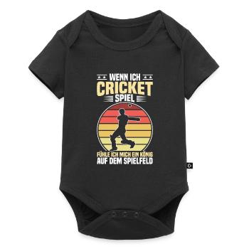 Wenn Ich Cricket Spiele, Bin Ich Wie Ein - Baby Premium Kurzarmbody - Schwarz - Vorne