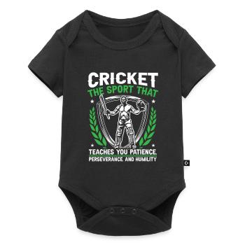 Cricket teaches you patience - Baby Premium short-sleeve bodysuit - black - Front