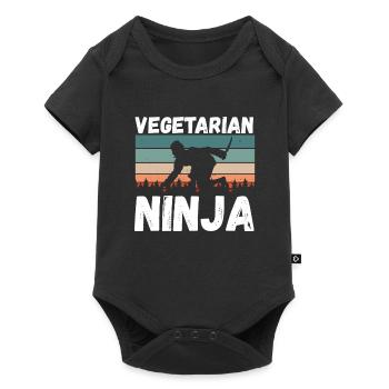 Ninja Végétarien Vintage - Body à manches courtes Premium Bébé - noir - Devant